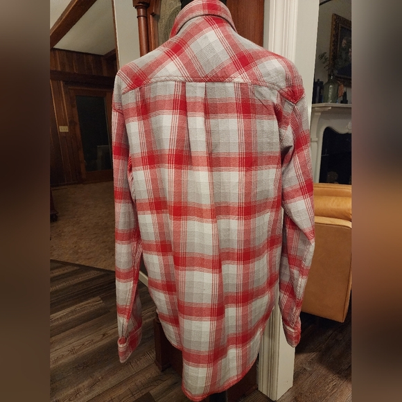 Columbia flannel, Western Ky University emblem,  red plaid, size medium - Picture 2 of 7